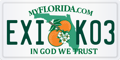 FL license plate EXIK03