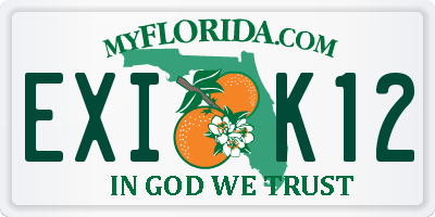 FL license plate EXIK12