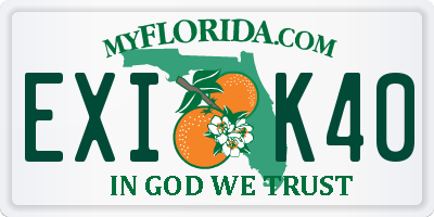 FL license plate EXIK40