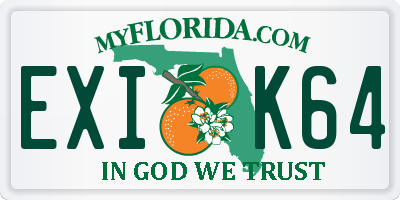 FL license plate EXIK64