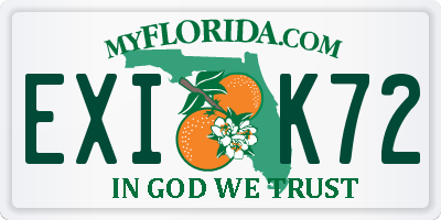FL license plate EXIK72
