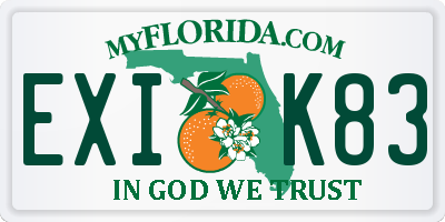 FL license plate EXIK83