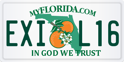 FL license plate EXIL16