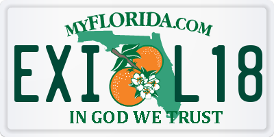 FL license plate EXIL18