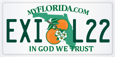FL license plate EXIL22