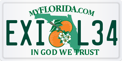 FL license plate EXIL34