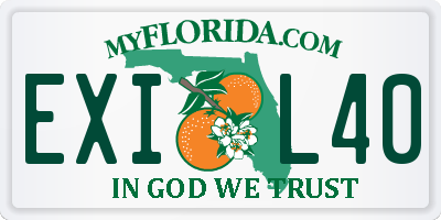 FL license plate EXIL40