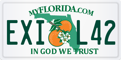 FL license plate EXIL42