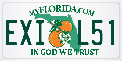 FL license plate EXIL51