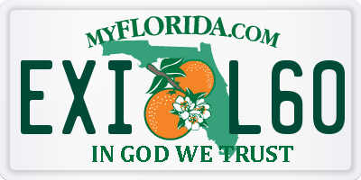 FL license plate EXIL60