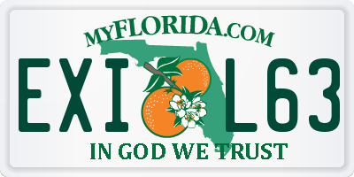 FL license plate EXIL63