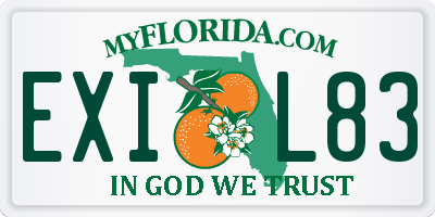 FL license plate EXIL83