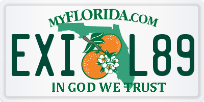 FL license plate EXIL89