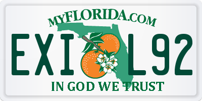 FL license plate EXIL92