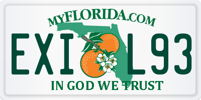 FL license plate EXIL93