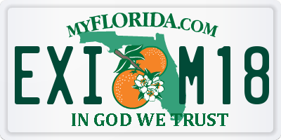 FL license plate EXIM18