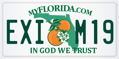 FL license plate EXIM19