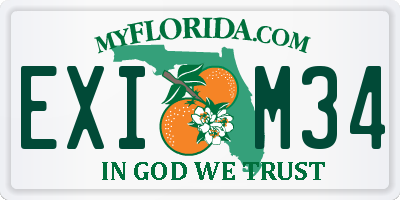 FL license plate EXIM34