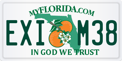 FL license plate EXIM38
