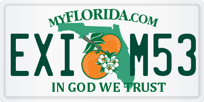 FL license plate EXIM53