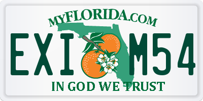 FL license plate EXIM54