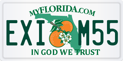 FL license plate EXIM55
