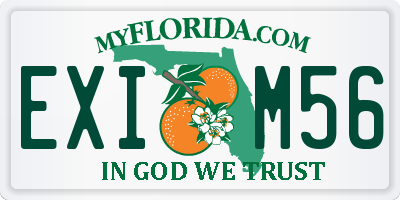 FL license plate EXIM56