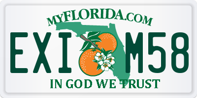 FL license plate EXIM58