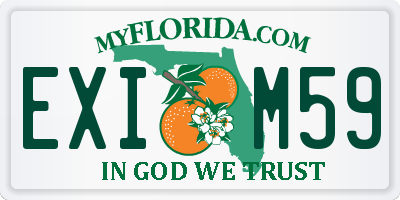 FL license plate EXIM59