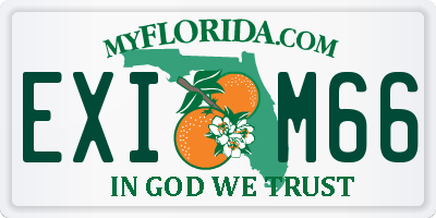 FL license plate EXIM66