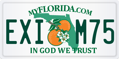 FL license plate EXIM75