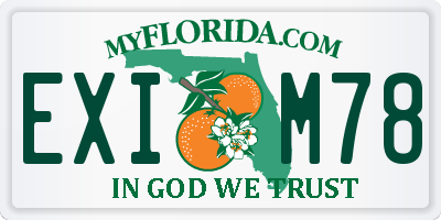 FL license plate EXIM78