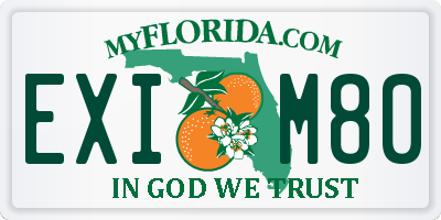 FL license plate EXIM80
