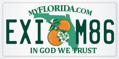 FL license plate EXIM86