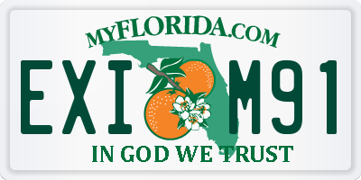 FL license plate EXIM91