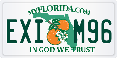 FL license plate EXIM96