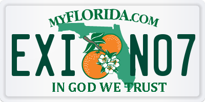 FL license plate EXIN07