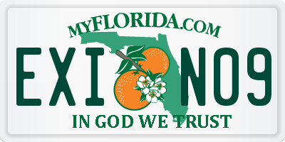FL license plate EXIN09