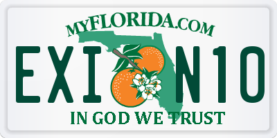 FL license plate EXIN10