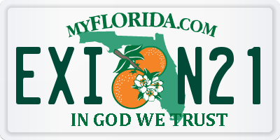 FL license plate EXIN21