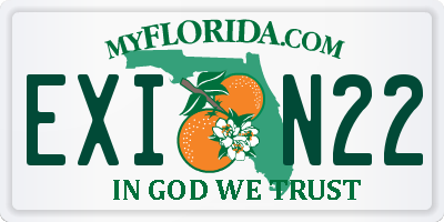 FL license plate EXIN22