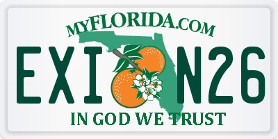 FL license plate EXIN26