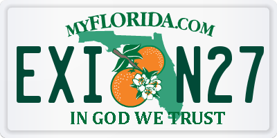 FL license plate EXIN27