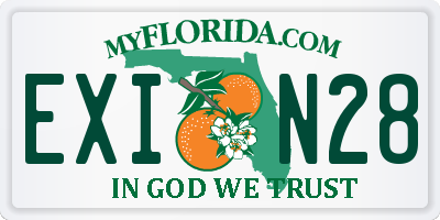 FL license plate EXIN28