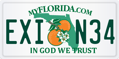 FL license plate EXIN34