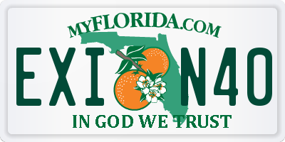 FL license plate EXIN40