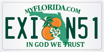 FL license plate EXIN51