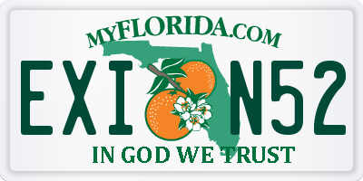 FL license plate EXIN52