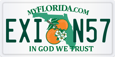 FL license plate EXIN57