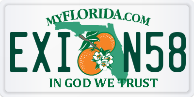 FL license plate EXIN58